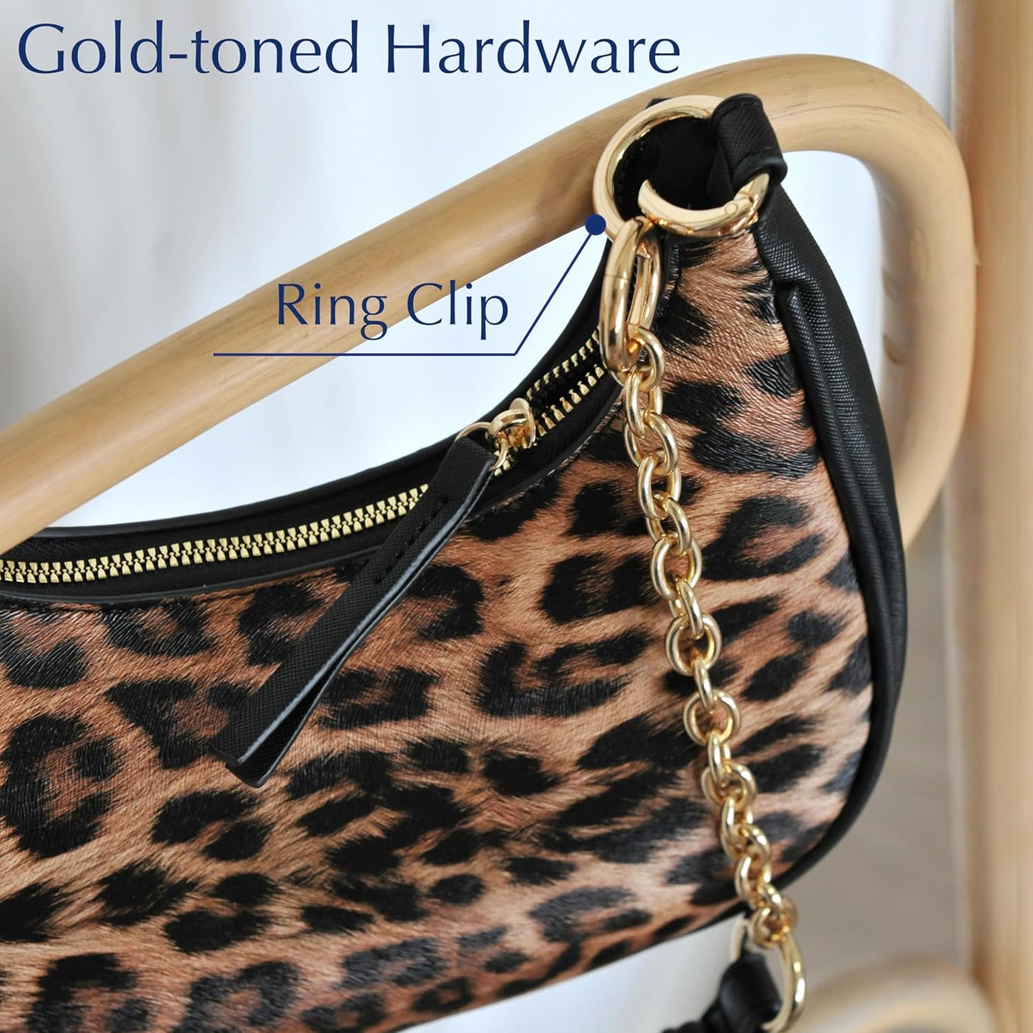 Crescent Shoulder Bag for Women Leopard Print