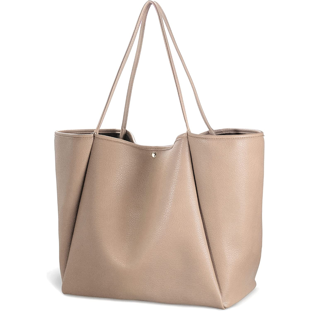 Oversize Vegan Leather Tote Women Weekender Bag Shopper Handbag Travel Purse