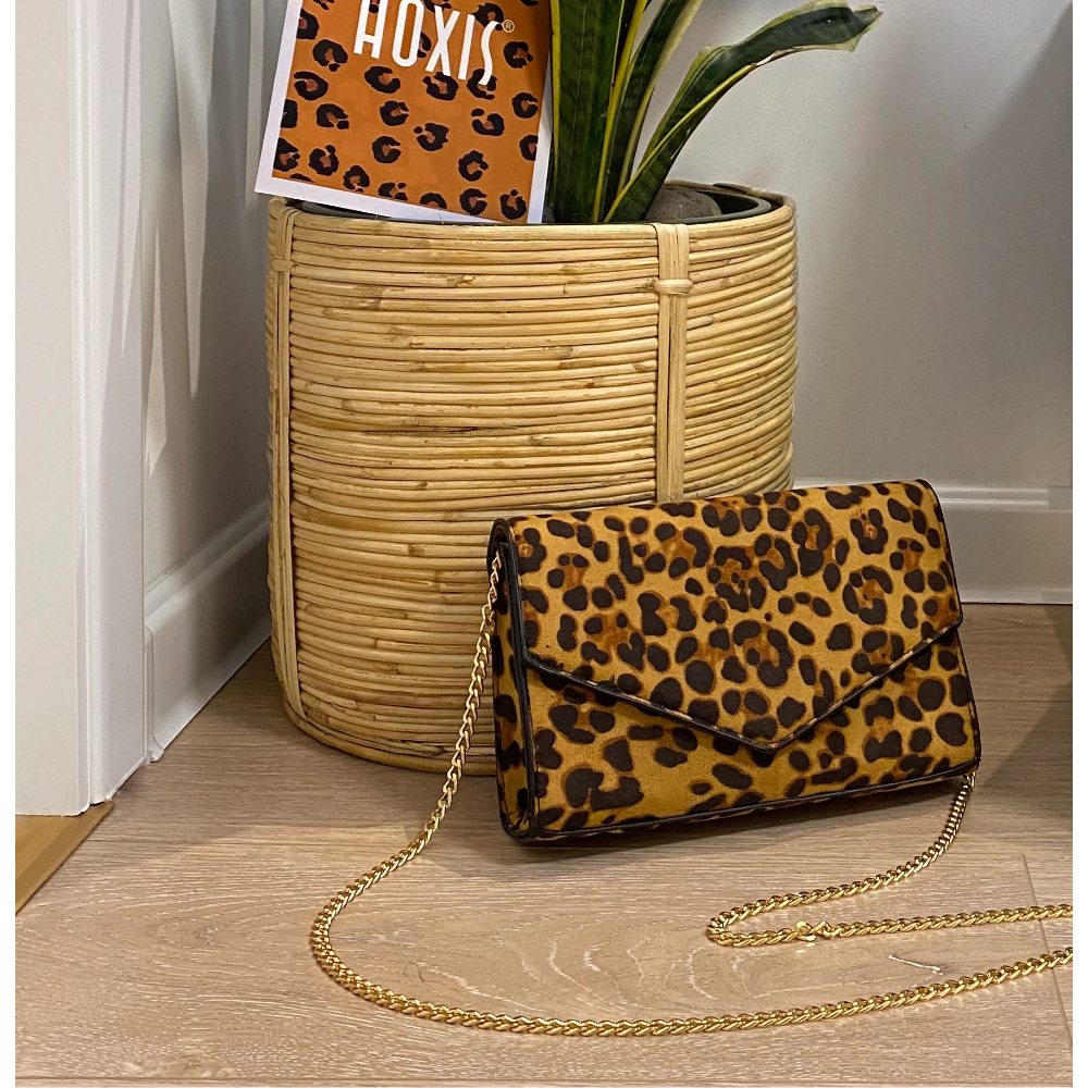 Leopard Print Envelope Evening Clutch