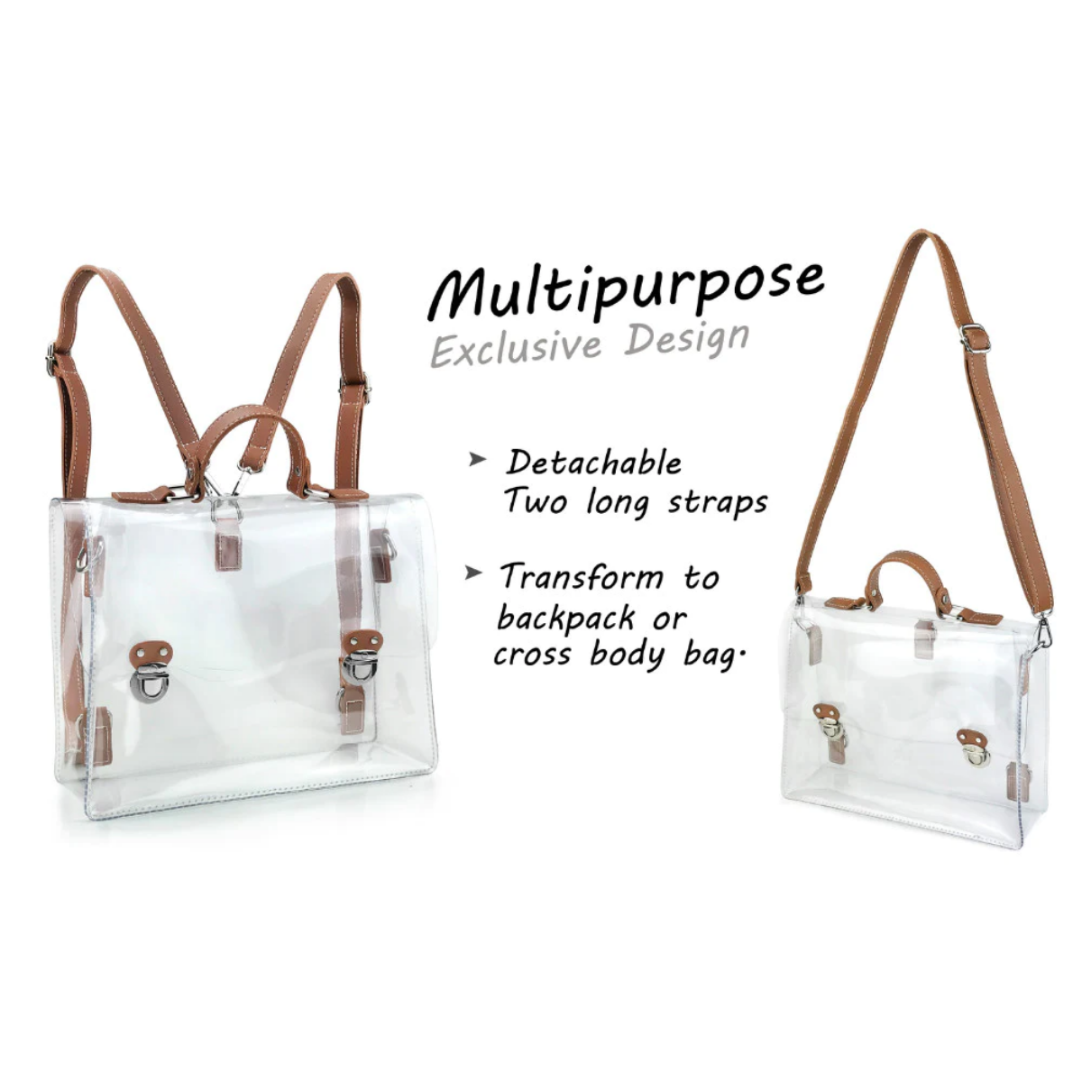 Clear Vintage Satchel Backpack