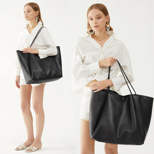 Oversized Vegan Leather Tote Women's Travel Bag
