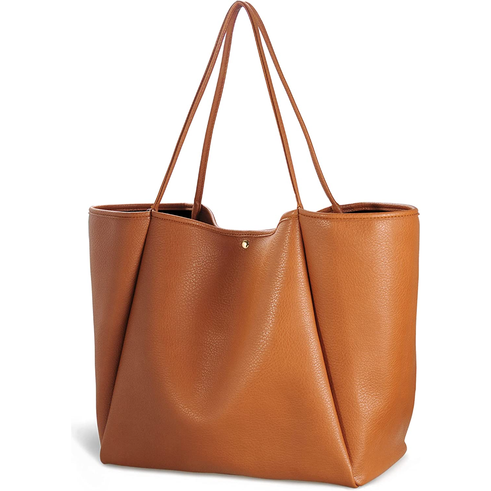 Oversize Vegan Leather Tote Women Weekender Bag Shopper Handbag Travel Purse
