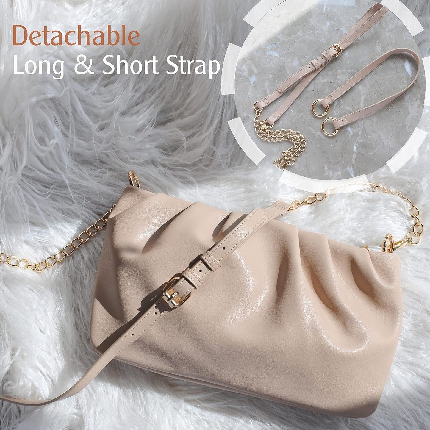 Women Ruched Shoulder Handbag
