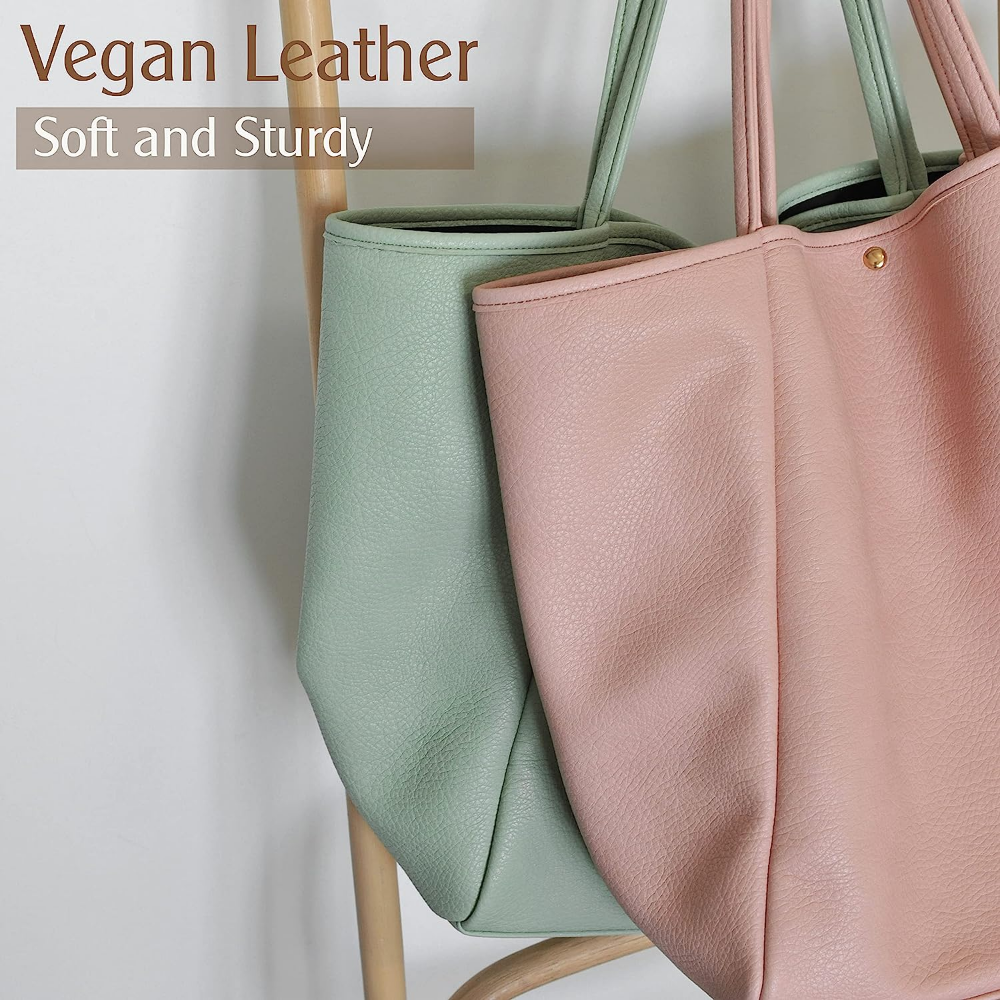 Oversize Vegan Leather Tote Women Weekender Bag Shopper Handbag Travel Purse