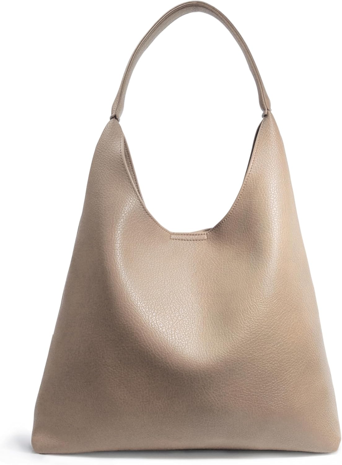 Soft Vegan Leather Hobo Bag for Women - Nude