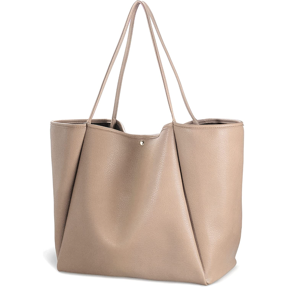 Oversize Vegan Leather Tote Women Weekender Bag Shopper Handbag Travel Purse