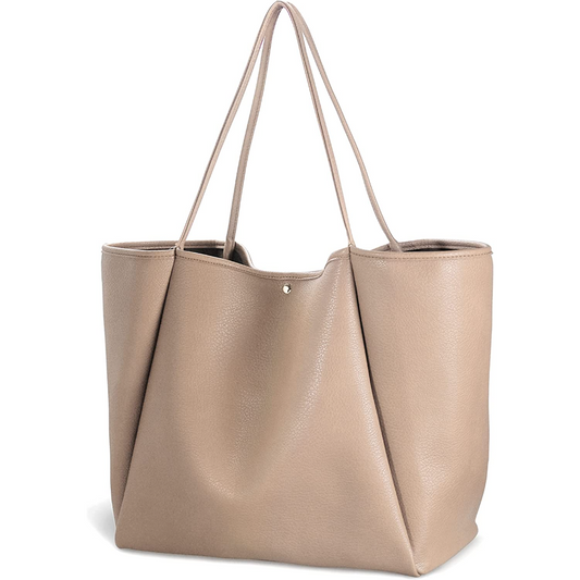 Oversize Vegan Leather Tote Women Weekender Bag Shopper Handbag Travel Purse