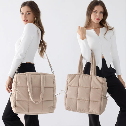 Women's Puffer Quilted Tote Bag