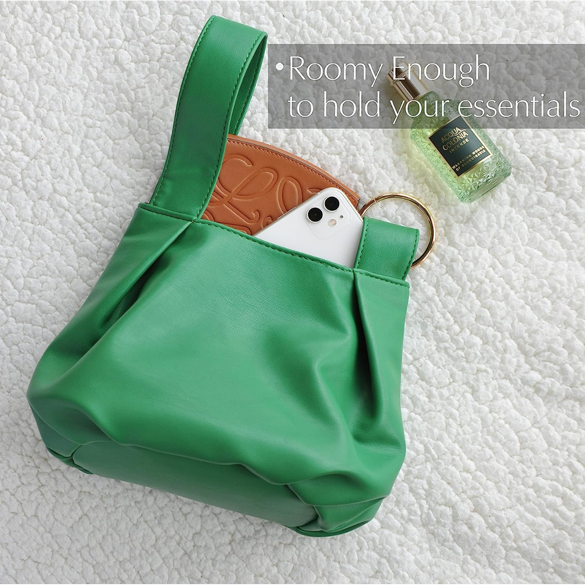 Women's Clutch Soft Vegan Leather Hobo Top Handle Bag Small Tote Purse