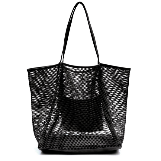 Mesh Beach Tote Black
